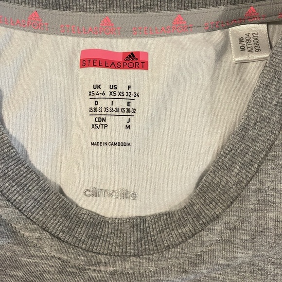 Adidas Stellasport Oversized Grey and White Mesh Back T-Shirt Size XS - Picture 13 of 16